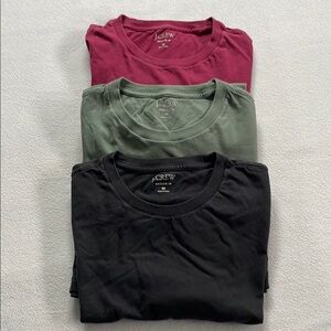 J. Crew - T-Shirt Bundle - Red, Black, and Green - Medium - Standard Fit